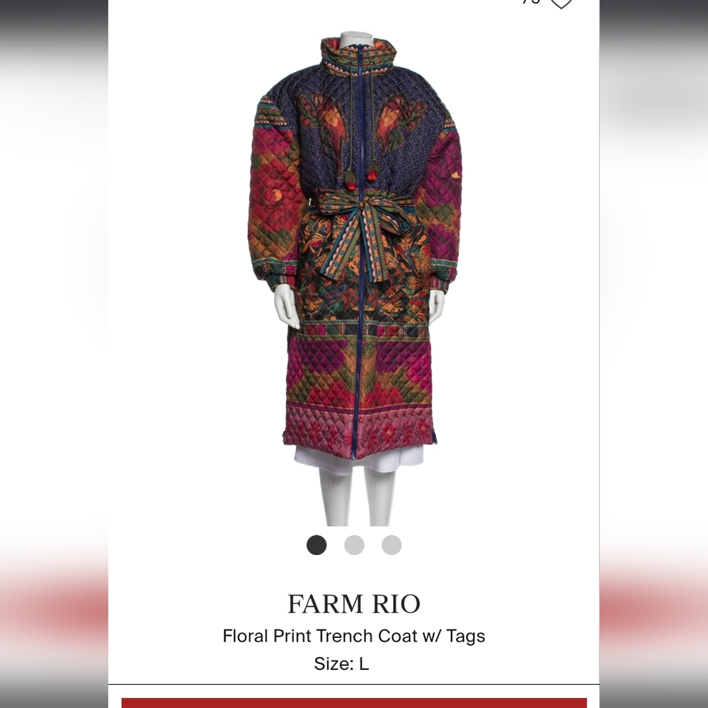 Farm Rio Trench coat with tags reversible RARE